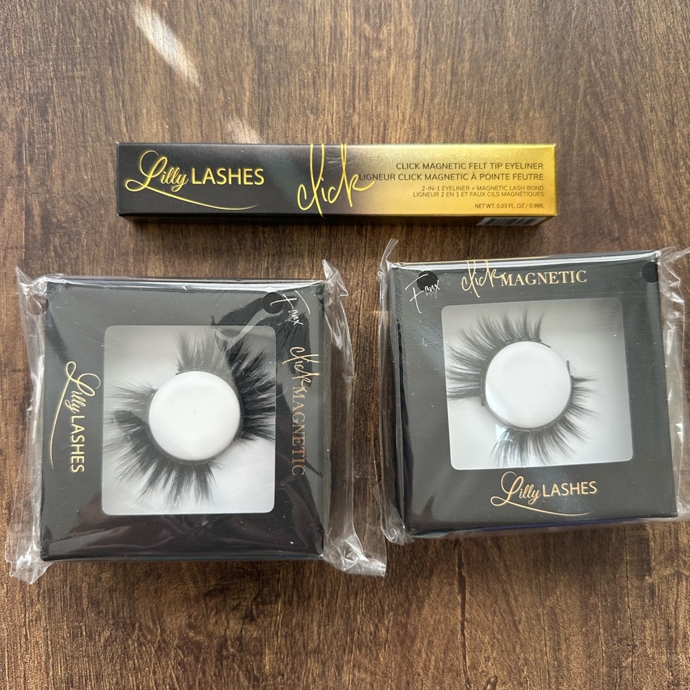 Magnetic lashes and magnetic eyeliner. Lilly lashes